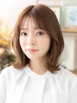 カバーヘア ブリス 大宮西口(COVER HAIR bliss)&nbsp;外ハネミディアム/ミルクティーベージュ/シースルーバング/20代g