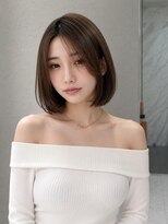 シー バイ ロンド 新宿(Sea by Lond)&nbsp;ワンホンレイヤ ー×ダークブルー[デジタルパーマ/ボブ/韓国]