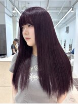 ニーム 栄(nimes)&nbsp;ラベンダーカラー/ピンクラベンダー/ブリーチ1回/ぱっつんバング