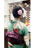 【浴衣】編み込みバックサイドフルアップスタイル♪
