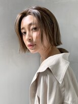 ミィ 表参道(mee.)&nbsp;【mee.】ハセガワヒトシ　切りっぱなしミニ大人ボブベージュ