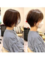 ロンドプロフィール 浦和(Lond profil)&nbsp;Lond.海気　Before After ショートカット　前髪　白髪ぼかし
