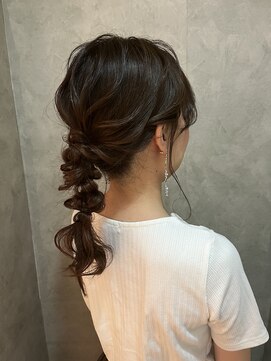 編み下ろし　結婚式　編み込み　花嫁　たまねぎヘア　二次会