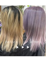 プシュケ(PSYCHE)&nbsp;ペールパープルうる艶ハイトーンアッシュ系透明感寒色ミディアム