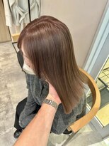 ウェイズトウキョウ 新宿店(Ways TOKYO)&nbsp;ピンクベージュ　切りっぱなしボブ　ミディアム　レイヤーカット