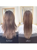 縮毛矯正+髪質改善トリートメント（リタッチ可）