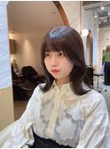セミディダークアッシュシアーカラー姫カット【韓国ヘア鈴木颯】