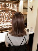 ハイライト白髪ぼかし脱白髪染めコントラスト30代40代50代