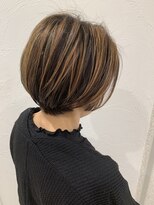 アッシュ 仙川店(Ash)&nbsp;ハイライト白髪ぼかし脱白髪染めショートボブ40代50代60代