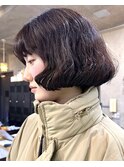 ボブパーマミニボブパーマ外国人風ボブくせ毛風パーマボブ