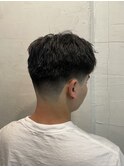 ブルーブラック/スペインカール/スパイキーショート/心斎橋