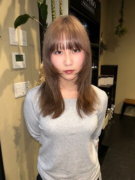 ヘアメイク エイト キリシマ(hair make No.8 kirishima) レイヤーカット+ミルクティーベージュ+ウルフレイヤー