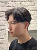外国人風毛流れセンターパート