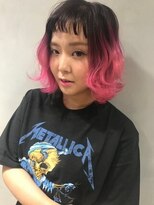 ジーナ 赤羽(XENA) 顔型別ヘアスタイル特集/ピンクグラデーション/デザインカラー
