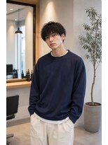 MEN's Baguz MEN'Sカット/ MEN'Sパーマ/ MEN'Sカラー 無造作スパイラルパーマ韓国風マッシュ束感ニュアンスメンズ