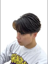 become men's hair 名駅EAST【10月3日 NEW OPEN(予定)】&nbsp;フェザーパーマ×センターパート黒髪/名古屋/名駅