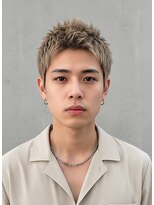 モッズヘア メン 新所沢店(mod's hair men)&nbsp;爽やかホワイトブロンド大人束感スパイキーショート10代20代p1