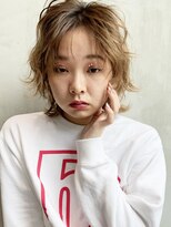 アルバム 銀座(ALBUM GINZA)&nbsp;無造作ウェーブ_外ハネボブアッシュブラウンネオウルフ_36998