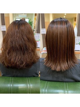ラゴム(Lagom) 20代30代★外ハネ艶感ブラウン×ストレート