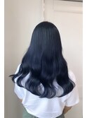 20代30代寒色系カラーシースルーバンク艶感ストレート透明感