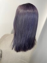 フロート 小阪店(float) パープルカラー_マロンベージュ Aラインボブ かきあげ