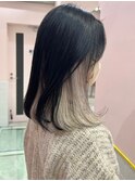 ダブルカラーインナーカラーホワイトベージュケアブリーチ下北沢