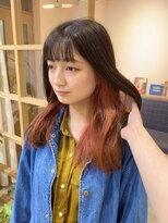 スムーク(smuk)&nbsp;【smuk/スムーク】切りっぱなし/インナーカラー/レッド