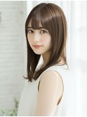 ★大人可愛い20代30代40代★美髪こなれ前髪ミディアムブラウン
