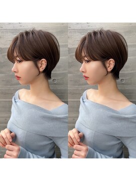 ロンドプロフィール 浦和(Lond profil) 大人可愛い20代30代40代黒髪前下がりショートボブ丸みショート◎