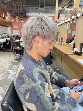 チャプター 問屋町(chapter) ケアブリーチホワイトベージュマッシュウルフカットツイスパ眉毛