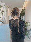 三つ編みアレンジ