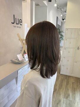ジュエ ヘアー デザイン(Jue hair design) 柔らかグレージュ×レイヤー/グレージュ/カットカラー/30代/知立