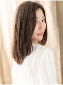 ココアグレージュ小顔かきあげミディアムレイヤーY浦和30代40代
