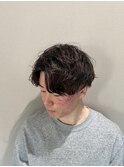 シャドウパーマ　ゆるめ　ツーブロック　20代30代