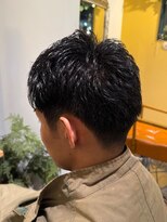 ムーン(moon)&nbsp;MEN’S/リバースセンターパート/ニュアンスパーマ/武蔵小杉