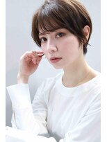 ムウ 難波(MOU) クールショートボブ前髪イメチェンピンクベージュ30代40代50代