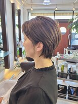 ヘアアーク(HAIR arc)&nbsp;ハイライトカラー#白髪ぼかし#ショートボブ#ブリーチ#くびれ