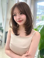 レイリー 原宿 表参道(Rayreee)&nbsp;【C】顔周り前髪カットミルクティーベージュハッシュレイヤー