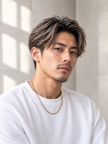 ORO MEN'S 緑地公園【オーロ/メンズ/眉毛/アイブロウ/メンズカット/メンズパーマ】&nbsp;【ハイライトカラー】毛流れセンターパート