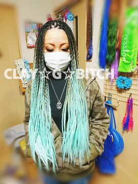 クレイジービッチ(CLAY G BITCH) 【BRAIDS】仙台 グラデーションBRAIDSロング 編み込み 特殊hair