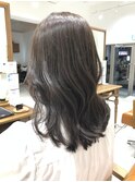 マロンベージュ Aラインボブドレスヘアかきあげロング