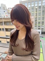 ロンド ストラーダ 心斎橋(Lond strada)&nbsp;韓国前髪顔周りロング×デザインカラー[心斎橋/髪質改善]