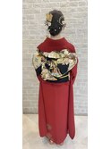 華やか水引き花飾りヘアセット成人式着付け大人可愛い編み込み