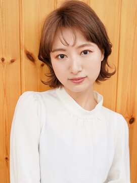 ブゾン(buZon) 【buZon ブゾン】小顔前髪外ハネボブ大人可愛いショコラアッシュ