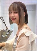韓国前髪顔周り×切りっぱなしボブ【心斎橋/髪質改善】