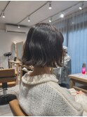 切りっぱなし/ボブ/ダークカラー/暗い髪/くせ毛