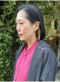 抜きっぱなしイヤリングカラー/重めボブ/大人ボブ