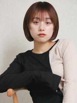 ガーデン オオタカノモリ(garden otakanomori) 簡単スタイリング×前髪ありミニボブ×艶感ピレンジカラー