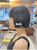 黒髪 ボブ 切りっぱなし ショートボブ bob　原宿 明治神宮前