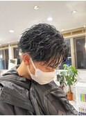 縦落ち波巻きパーマ